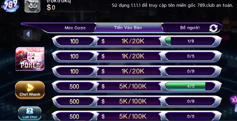 Thử Thách Bản Lĩnh Poker Tại 789Club Với Hệ Thống Giải Đấu Chuyên Nghiệp