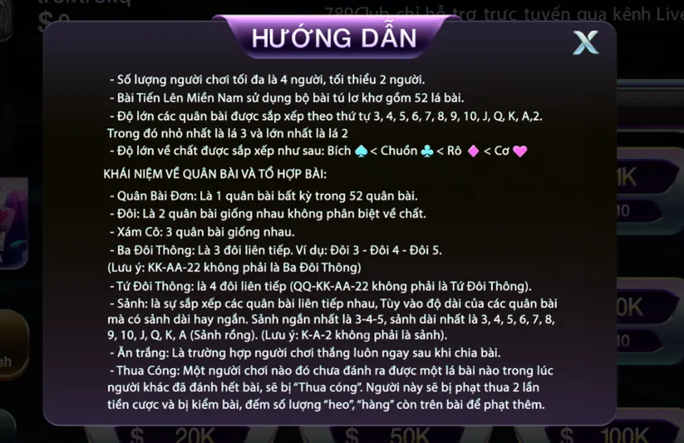 Tiến Lên Miền Nam Tại 789Club Đấu Trường Bài Đẳng Cấp Của Các Cao Thủ